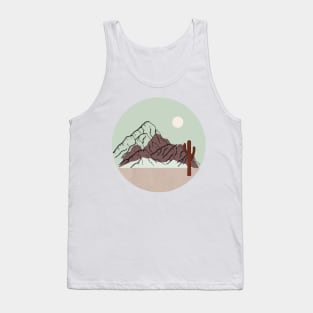 Boho Warm desert landscape Mounted Print Tank Top